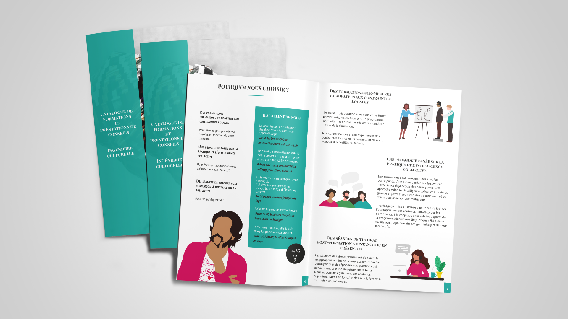 Plusieurs brochures les une sur les autres