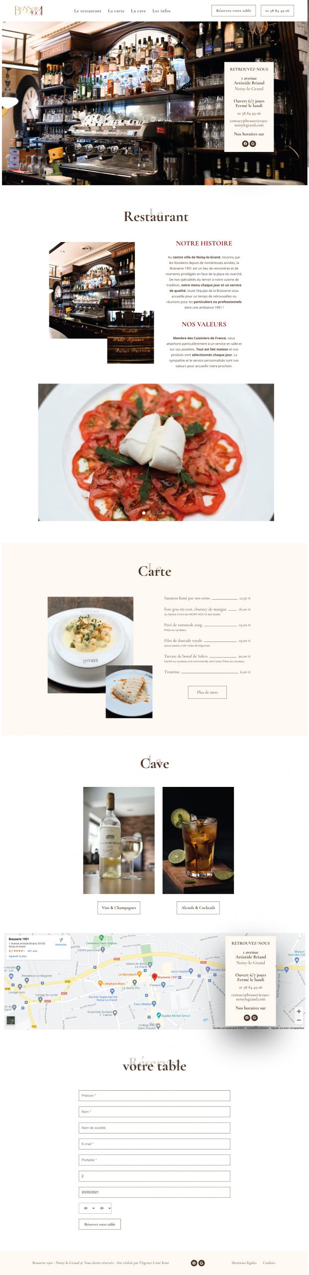 Brasserie 1901 - Site réalisé par l'agence Com' Kani