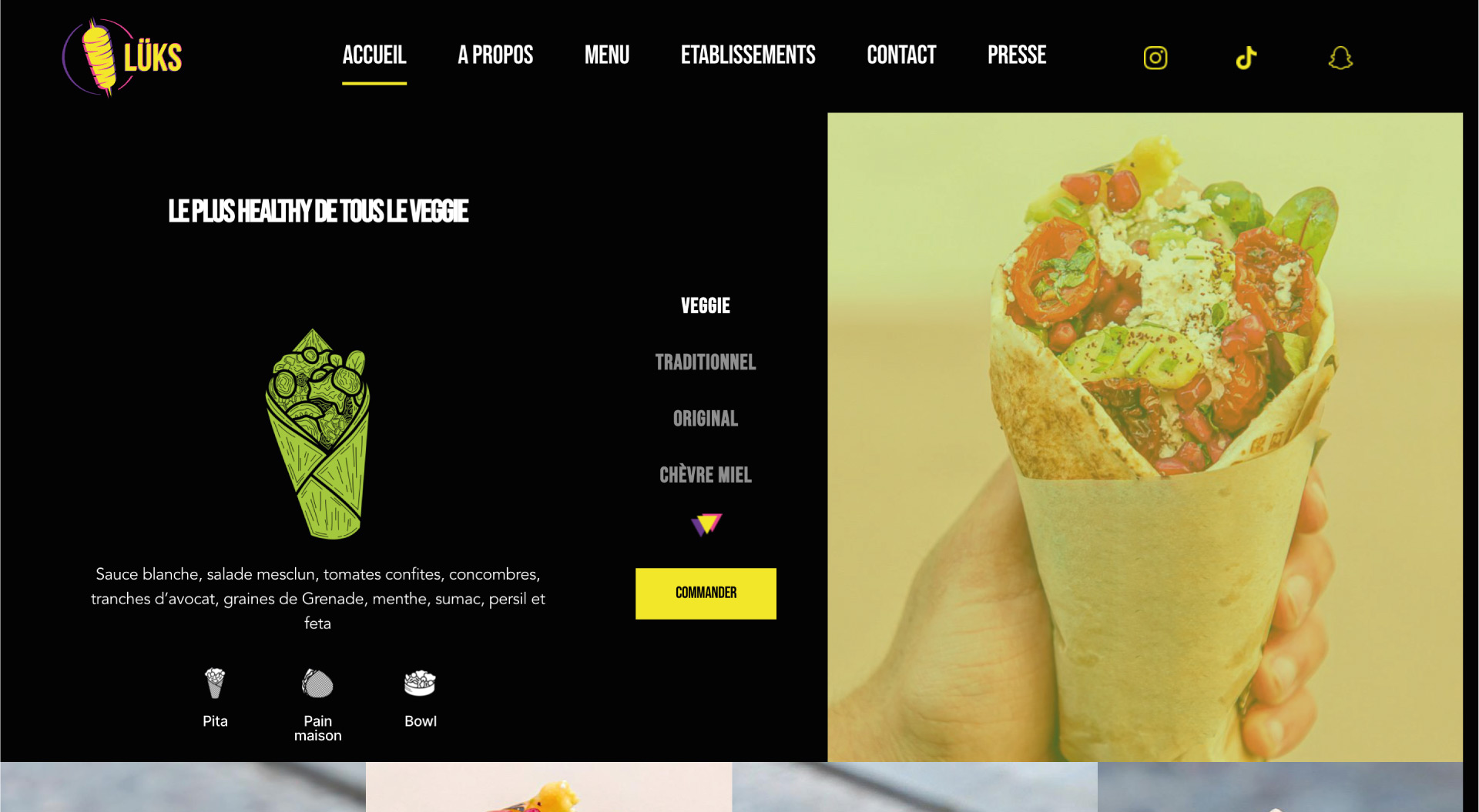 Lüks Kebab - Site réalisé par l'agence Com' Kani