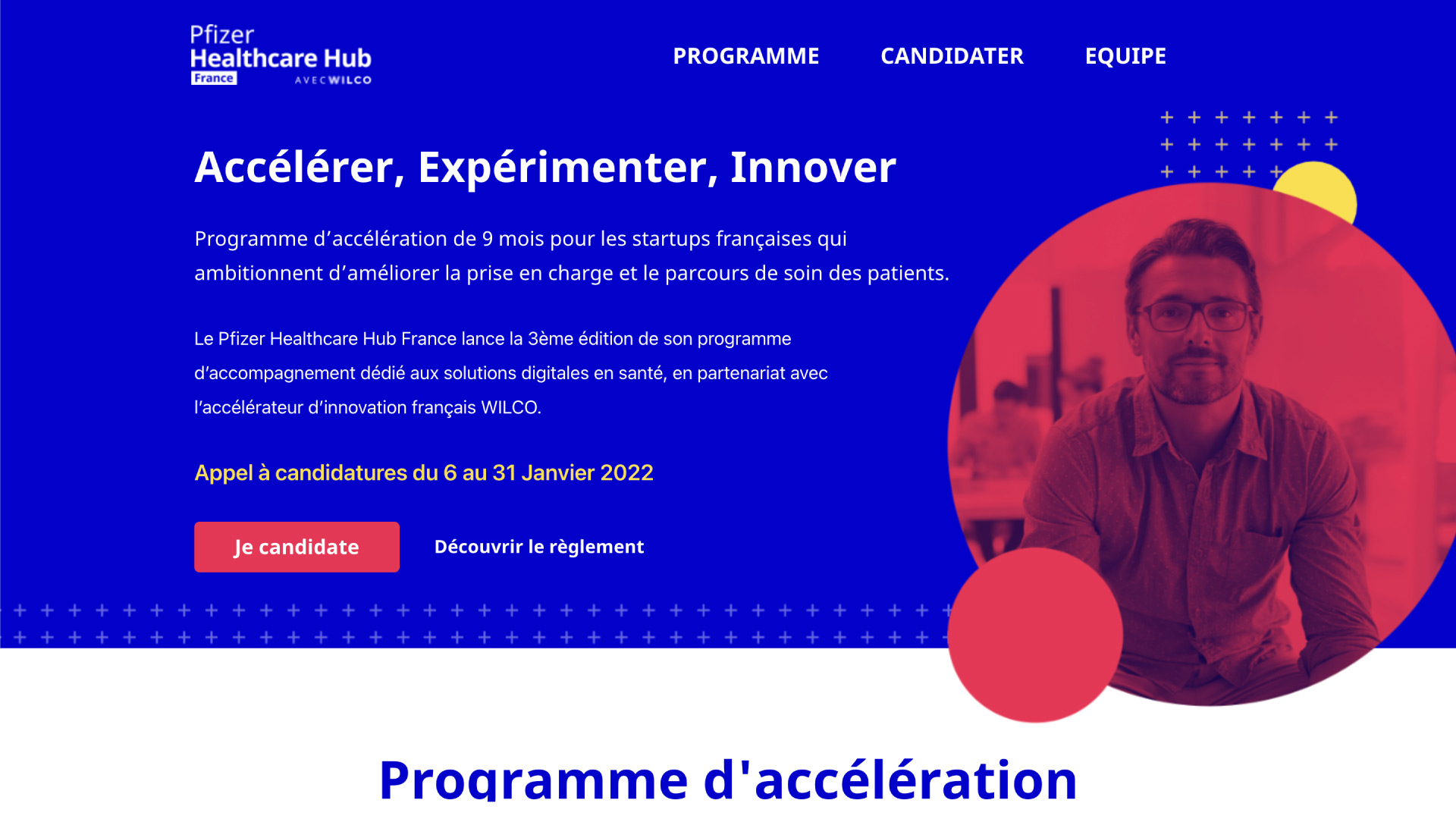 Pfizer Healthcare Hub France avec Wilco - Site réalisé par l'agence Com' Kani