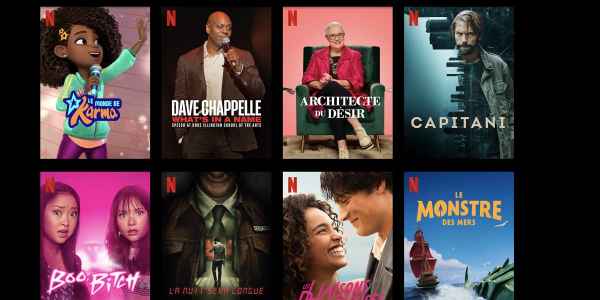 Capture d'écran de plusieurs séries de Netflix