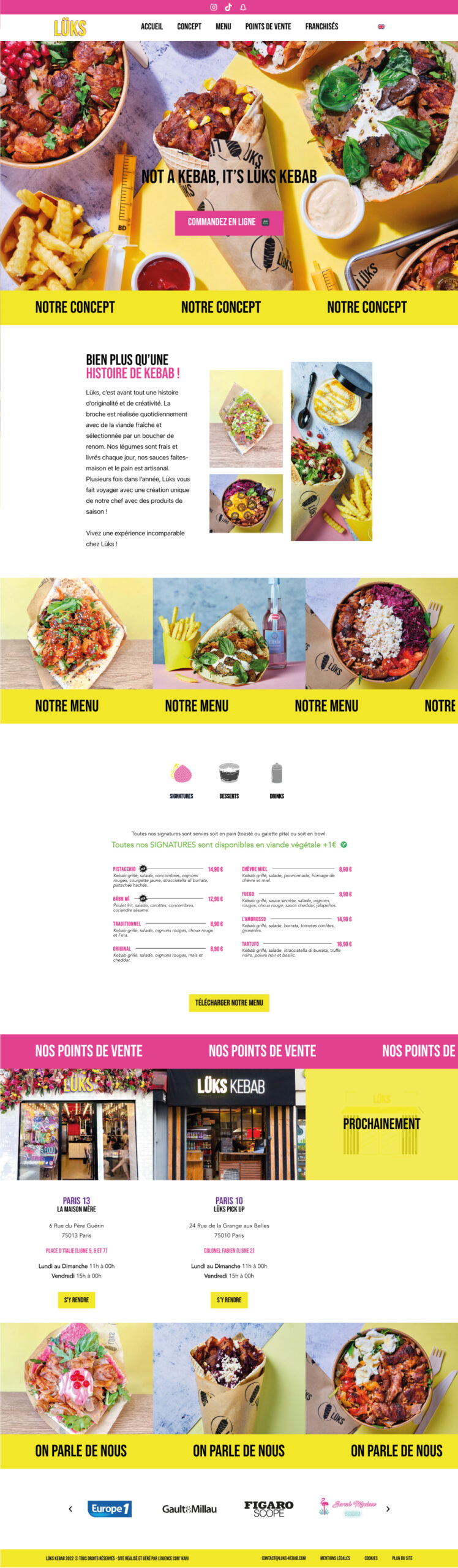 Lüks Kebab - Site réalisé par l'agence Com' Kani