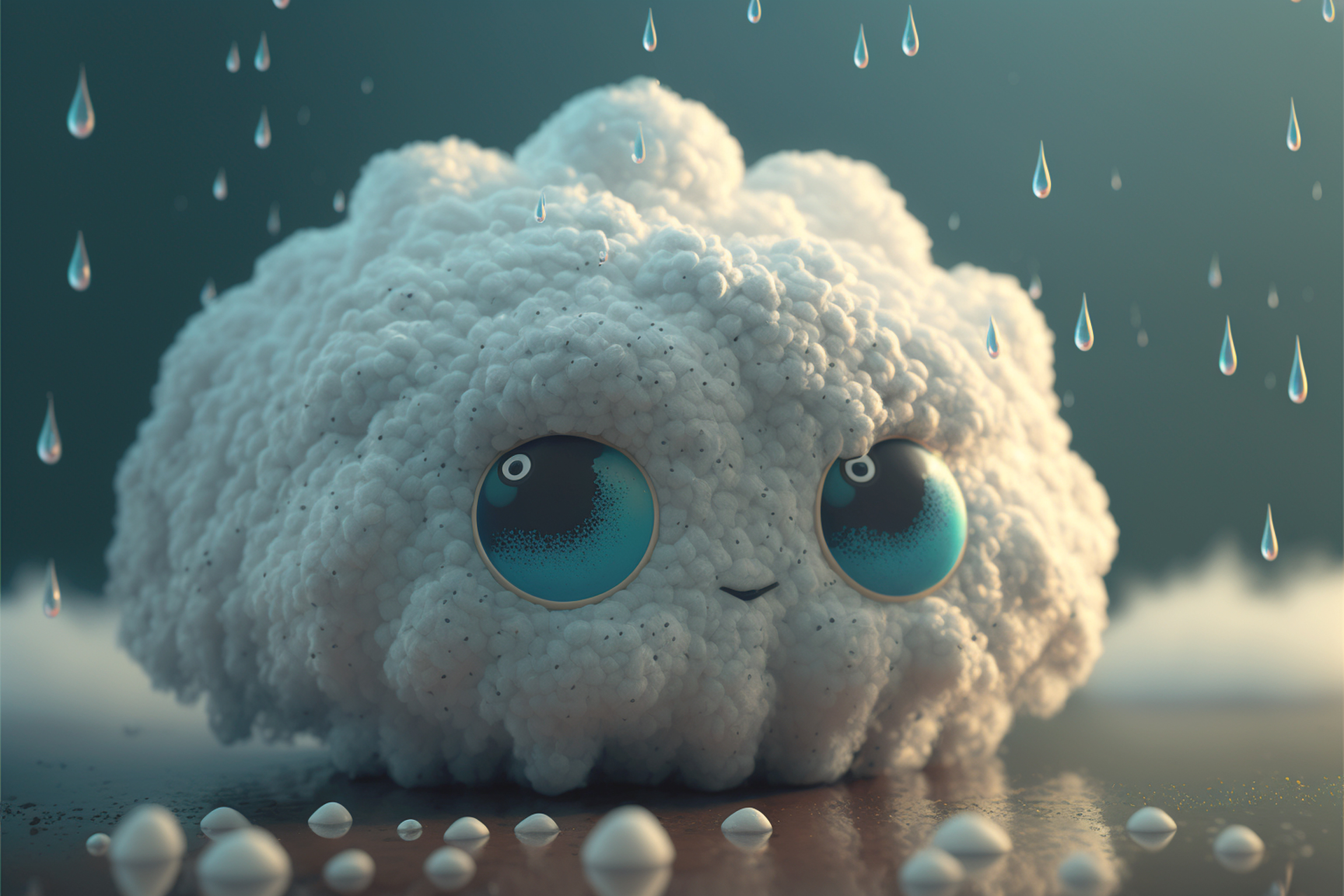 Illustrations d'un nuage avec des yeux avec de la pluie tombante provenant d'une banque d'images gratuites